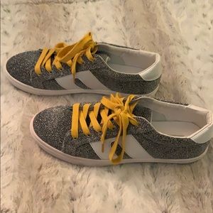 Steve Madden silver sparkle sneakers